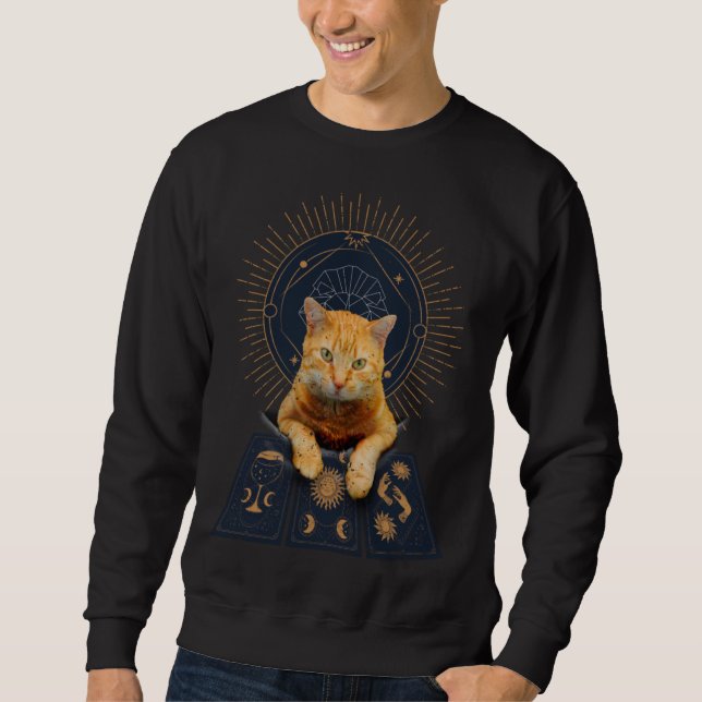 Awesome Cat Tarot Card Reading Cartomancy Tarot Ca Sweatshirt (Vorderseite)