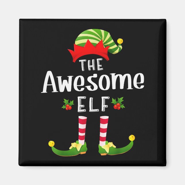 Awesome Christmas Elf Matching Pajama X-mas Party  Magnet (Vorne)