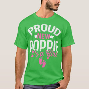 Awesome Cool Proud New Poppie It's A Girl Gender R T-Shirt