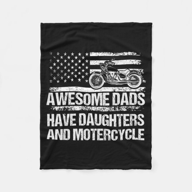 Awesome Dads Have Daughters And Motorcycle Father' Fleecedecke (Vorderseite)