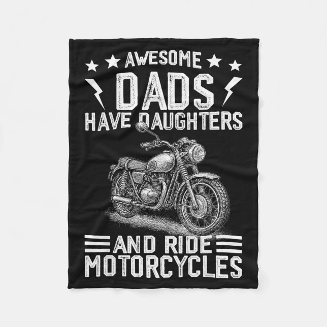 Awesome Dads Have Daughters And Ride Motorcycles F Fleecedecke (Vorderseite)
