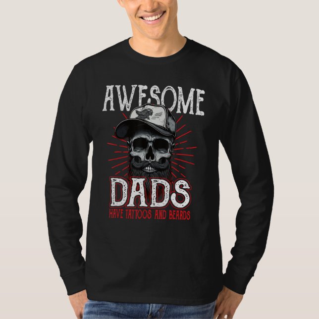 Awesome Dad's Have Tattoos Father Son Daughter Dad T-Shirt (Vorderseite)