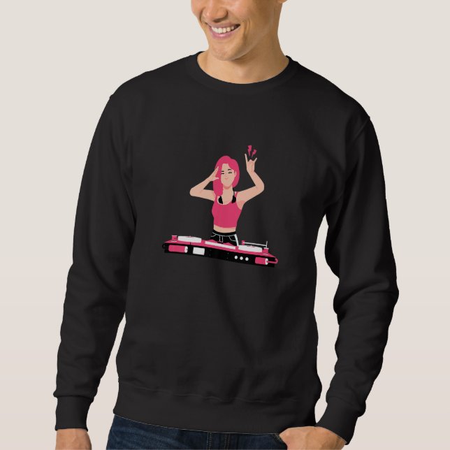 Awesome DJ girl Sweatshirt (Vorderseite)