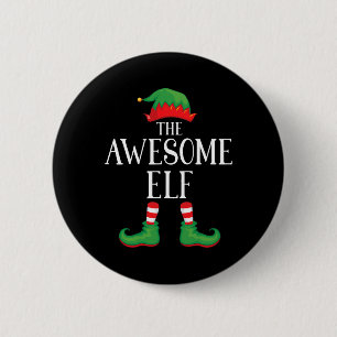 Awesome Elf Matching Group Xmas Funny Family Chris Button