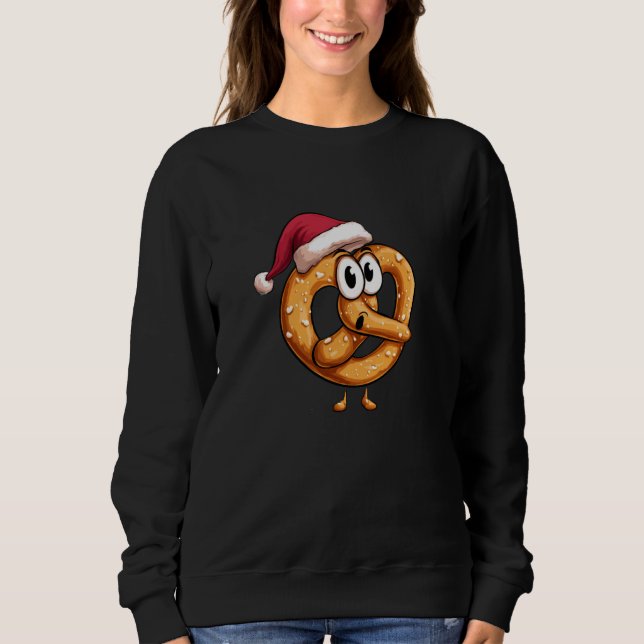 Awesome Festive Pretzel with Santa Claus Hat Costu Sweatshirt (Vorderseite)