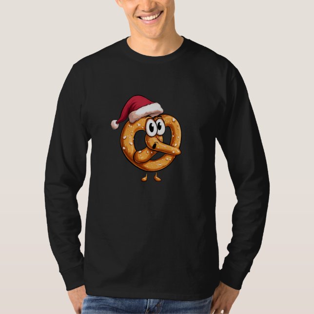 Awesome Festive Pretzel with Santa Claus Hat Costu T-Shirt (Vorderseite)