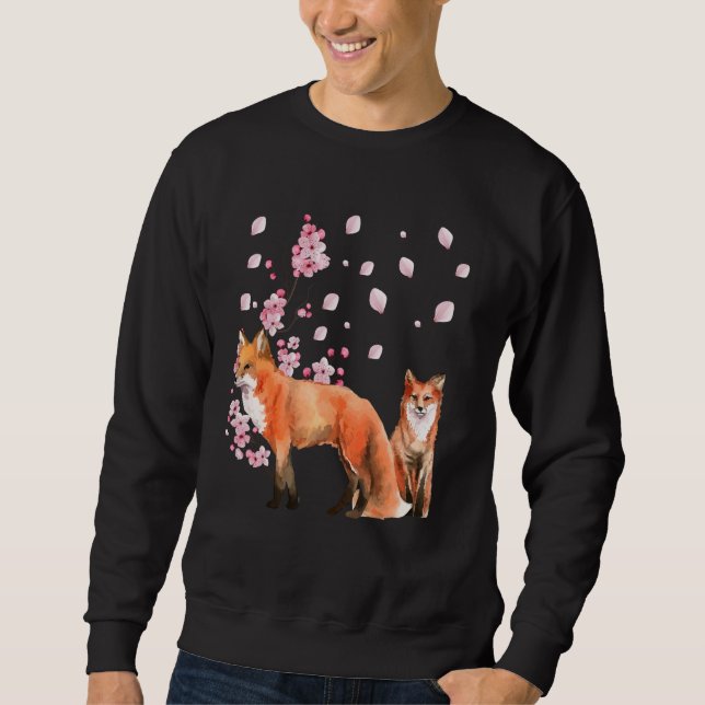 Awesome Foxes Lovers Shirt Japanese Cherry Flower  (Vorderseite)