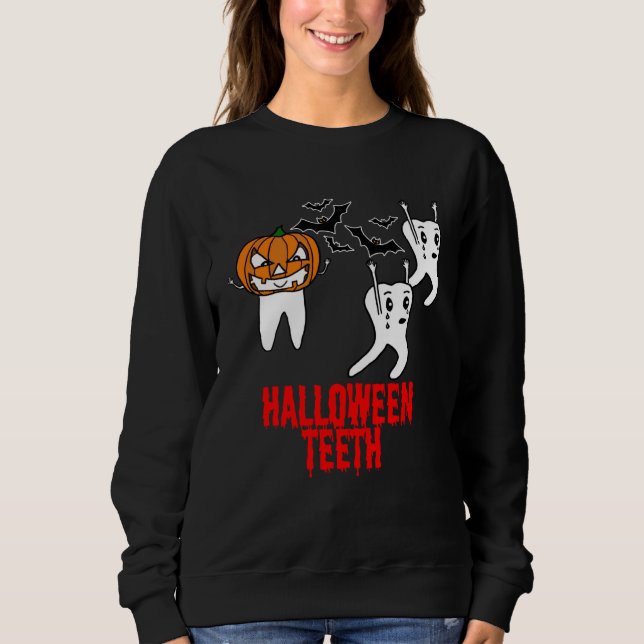 Awesome Halloween Tooth With Pumpkin For Dental Wo Sweatshirt (Vorderseite)