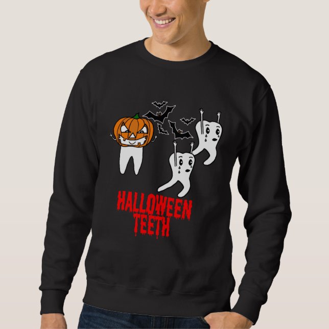 Awesome Halloween Tooth With Pumpkin For Dental Wo Sweatshirt (Vorderseite)