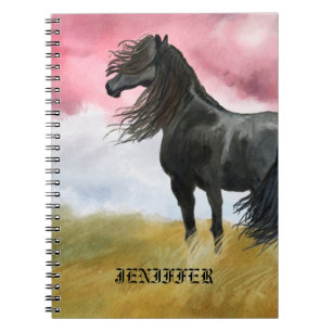 Awesome Horse Watercolor Notizblock