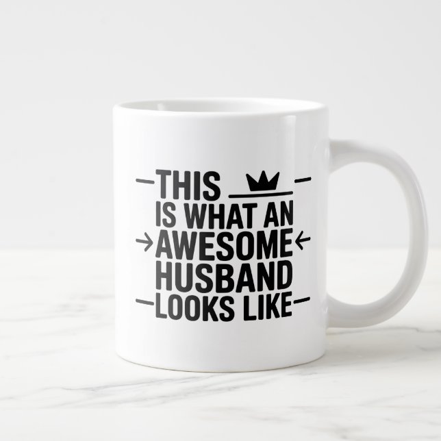 Awesome Husband Graphic Typography Jumbo-Tasse (Rechts)