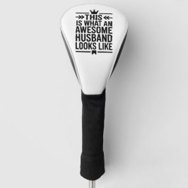 Awesome Husband Minimal Typography Golf Headcover