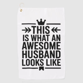 Awesome Husband Minimal Typography Golfhandtuch