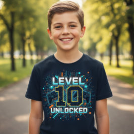 Awesome Level 10 Unlocked Gamer Kids Birthday Tee