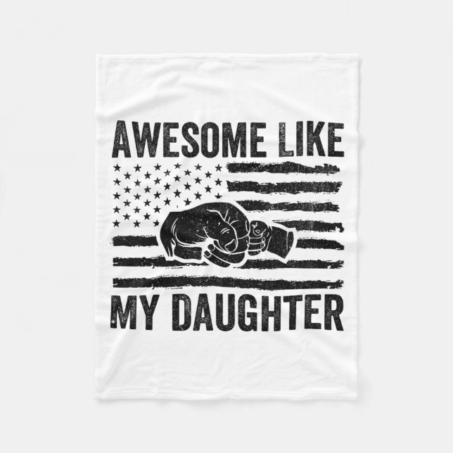 Awesome Like My Daughter Men Funny Fathers Day Dad Fleecedecke (Vorderseite)