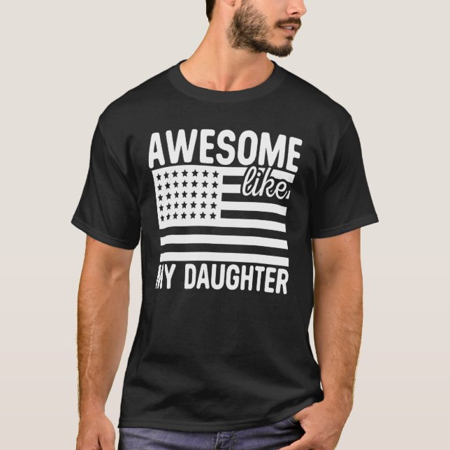 Awesome Like My Daughter Retro Men Dad  Fathers 1 T-Shirt (Vorderseite)