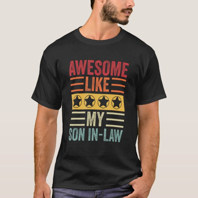 Awesome Like My Son In Law   Men Funny Fathers Day T-Shirt (Vorderseite)