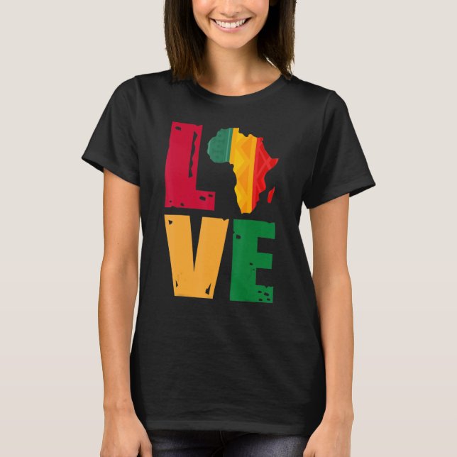 Awesome Love Africa Black History African Proud Ce T-Shirt (Vorderseite)