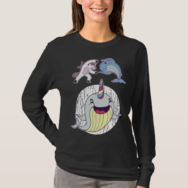 Awesome Narwhal Unicorns Of The Sea T-Shirt (Vorderseite)