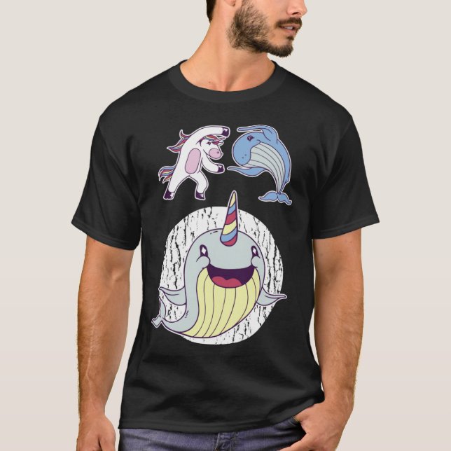 Awesome Narwhal Unicorns Of The Sea T-Shirt (Vorderseite)