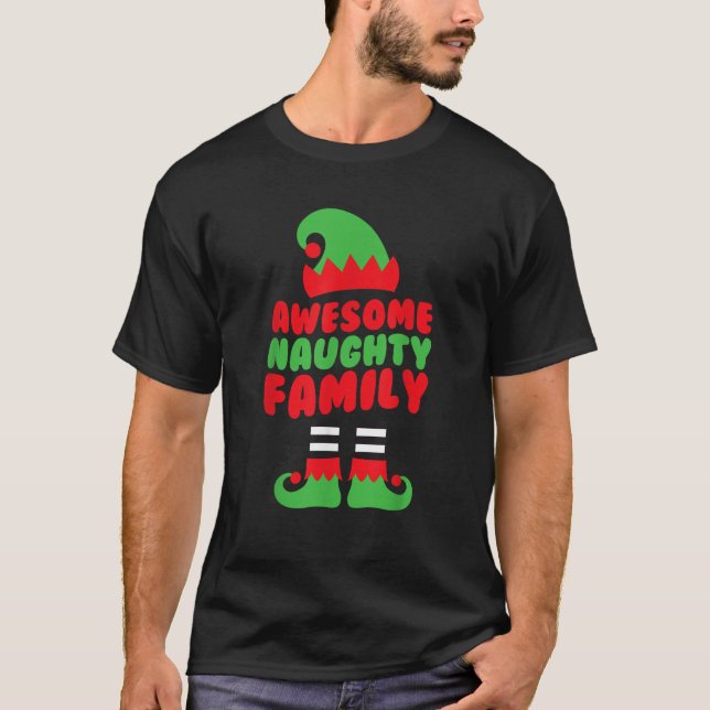 Awesome Naughty Family Cute Xmas ELF Squad  T-Shirt (Vorderseite)