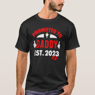 Awesome Promoted To Daddy 2023   Pregnancy Announc T-Shirt