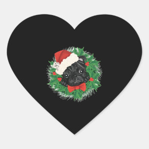 Awesome Pug Christmas Shirt Herz-Aufkleber