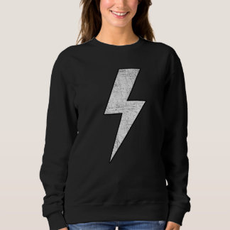 Awesome Retro Front & Back BLACK & WHITE Lightning Sweatshirt