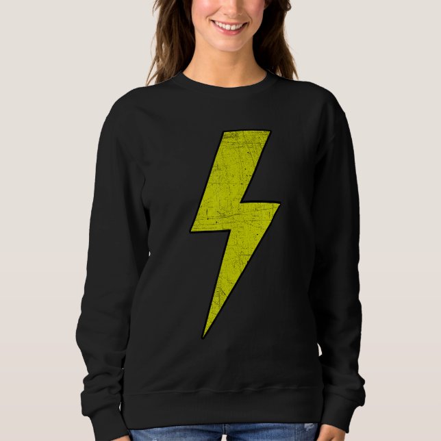 Awesome Retro Front & Back BLACK & YELLOW Lightnin Sweatshirt (Vorderseite)