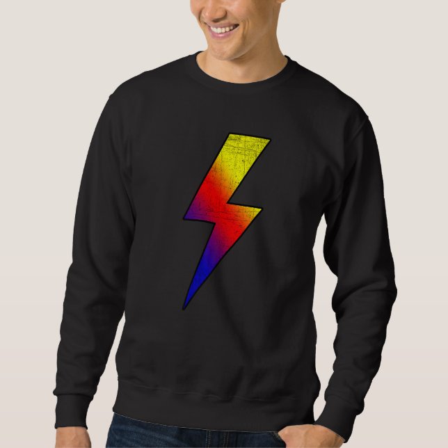 Awesome Retro Front & Back COLD BLACK FIRE Lightni Sweatshirt (Vorderseite)
