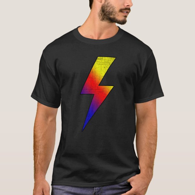 Awesome Retro Front & Back COLD BLACK FIRE Lightni T-Shirt (Vorderseite)