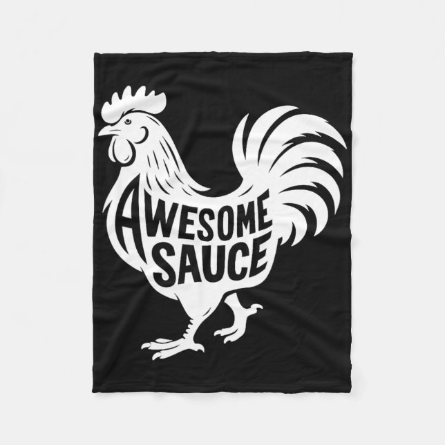 Awesome Sauce Rooster Hähnchen  Fleecedecke (Vorderseite)