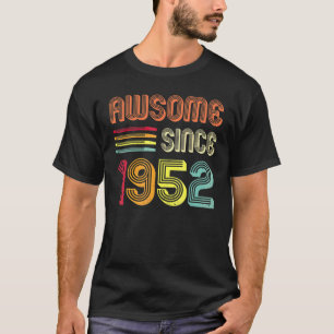 Awesome Since 1952 70 Years Old Birthday Retro T-Shirt