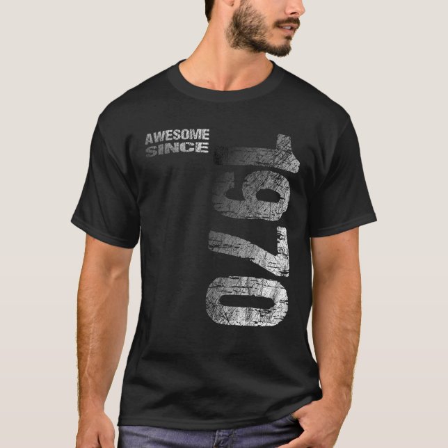 Awesome since 1970 55th Birthday Born 1970  T-Shirt (Vorderseite)