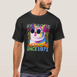 Awesome Since 1971 Cat 51st Birthday T-Shirt
