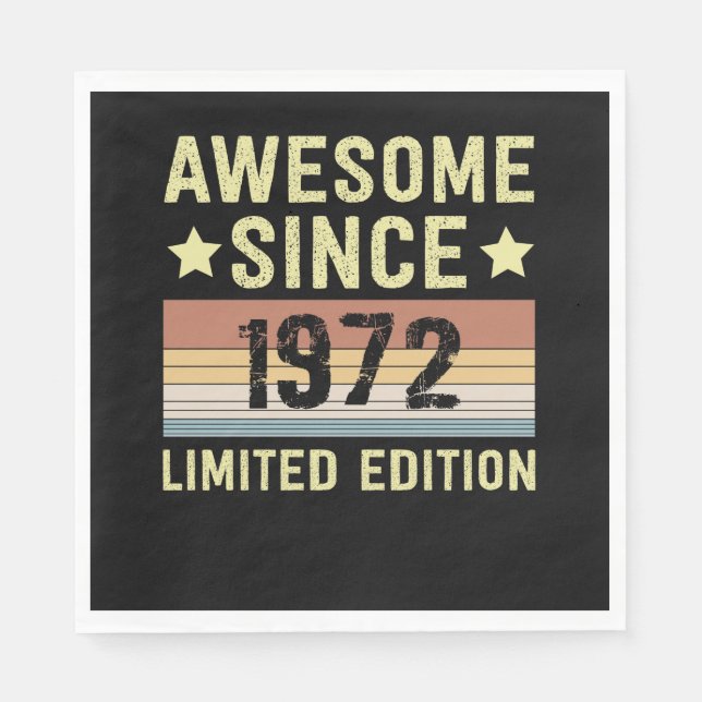Awesome Since 1972 Birthday Serviette (Vorderseite)
