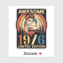 Awesome Since 1976 50th Women's Birthday Retro  Aufkleber