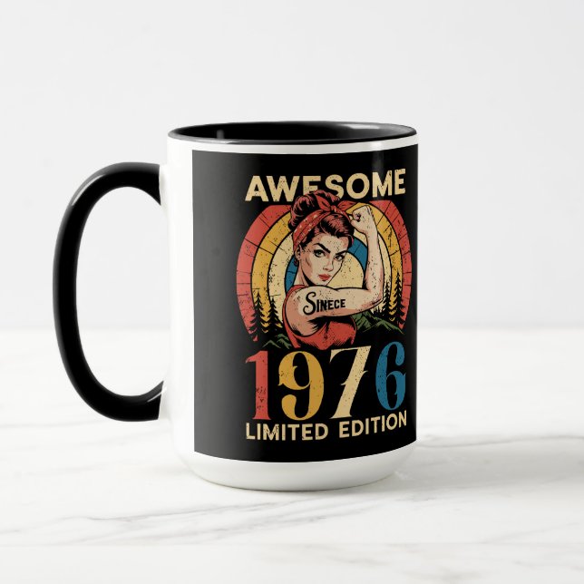 Awesome Since 1976 50th Women's Birthday Retro  Tasse (Links)