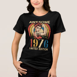 Awesome Since 1976 50th Women's Birthday Vintage   Tri-Blend Shirt