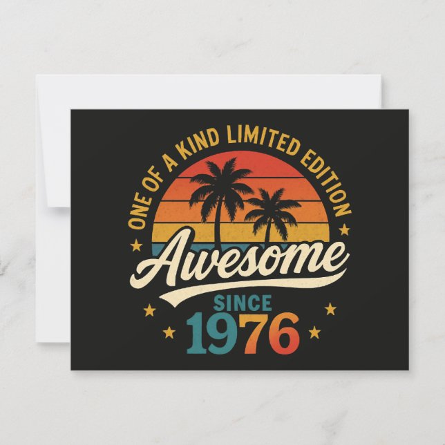 Awesome Since 1976 One Of A Kind Einladung (Vorderseite)