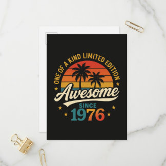 Awesome Since 1976 One Of A Kind Einladungspostkarte