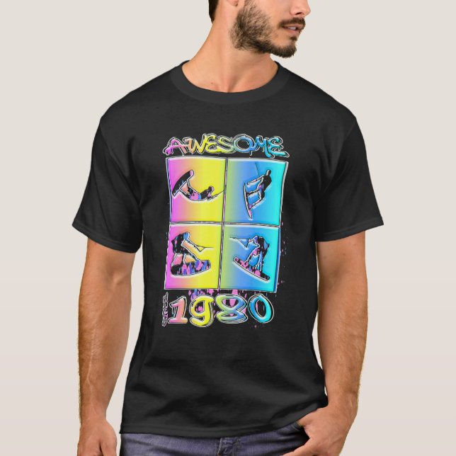Awesome since 1980 Wakeboard lifestyle 2 T-Shirt (Vorderseite)