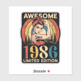 Awesome Since 1986 Retro 40th Women's Birthday  Aufkleber