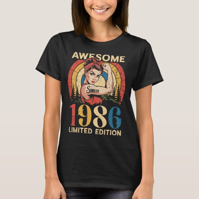 Awesome Since 1986 Retro 40th Women's Birthday  T-Shirt (Vorderseite)