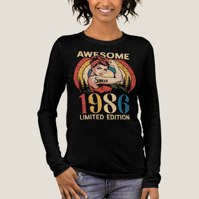 Awesome Since 1986 Retro 40th Women's Birthday  Tri-Blend Shirt (Vorderseite)