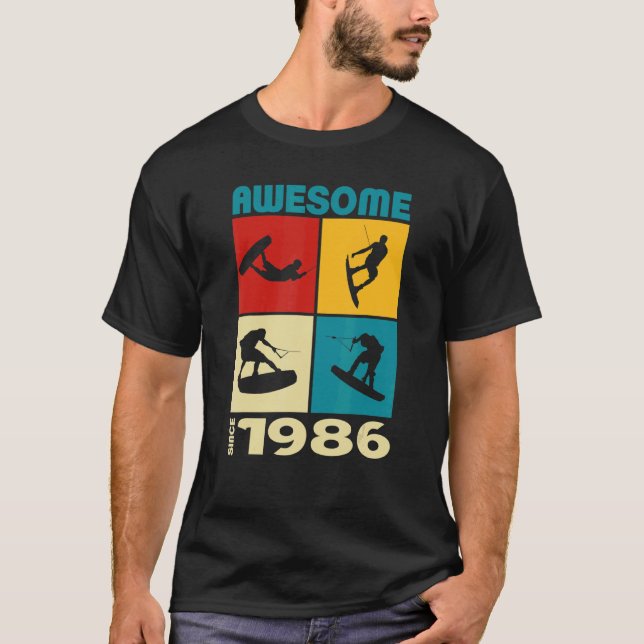 Awesome since 1986 Wakeboard lifestyle 1 T-Shirt (Vorderseite)