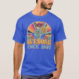 Awesome Since 1997 25th Birthday Retro Rainbow Flo T-Shirt
