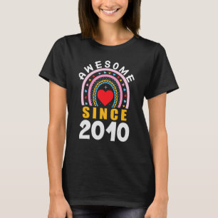 Awesome Since 2010 12th Birthday Rainbow Born In T-Shirt