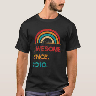 Awesome Since 2010 12Th Birthday Rainbow Gifts Bor T-Shirt