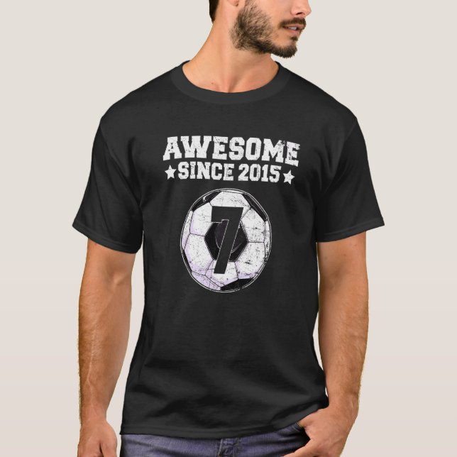 Awesome Since 2015 Soccer 7th Birthday 7 T-Shirt (Vorderseite)